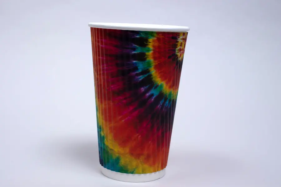 12OZ HOT GROOVE PAPER CUP TYE DYE