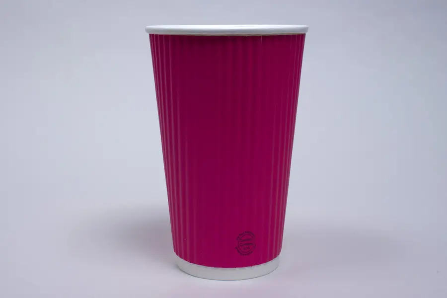 16OZ HOT GROOVE PAPER CUP HOT PINK