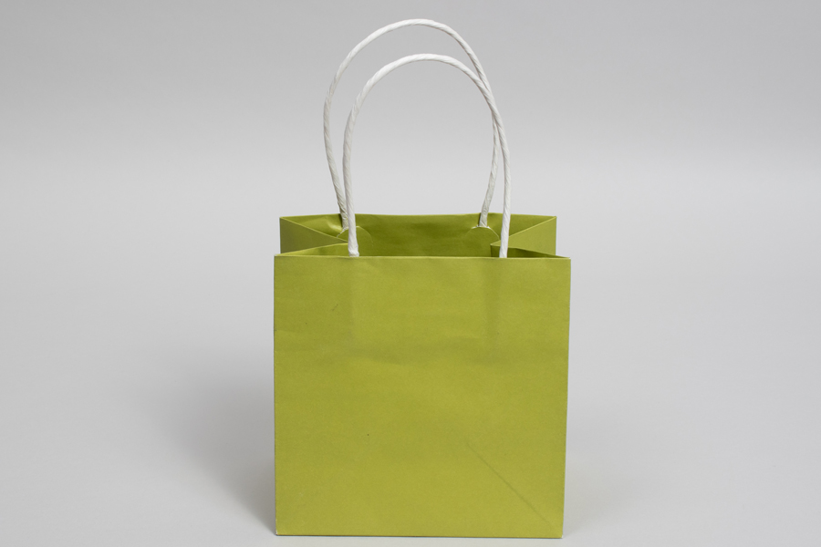 6 x 4 x 6 ALOE GREEN MIDTOWN TURN TOP PAPER SHOPPING BAG