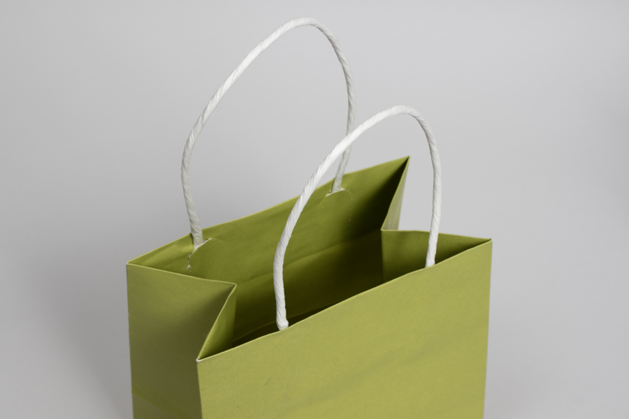 6 x 4 x 6 ALOE GREEN MIDTOWN TURN TOP PAPER SHOPPING BAG