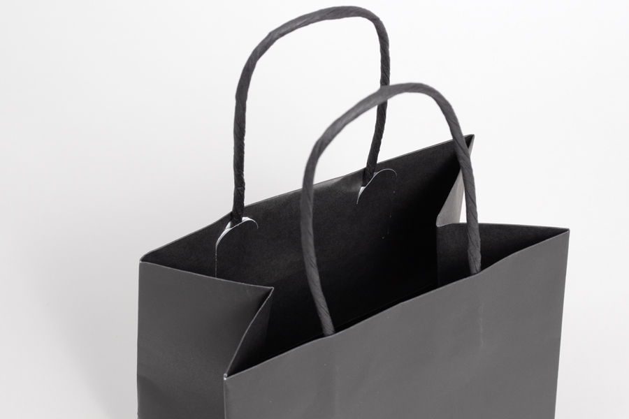 10 x 5 x 10 BLACK ONYX MIDTOWN TURN TOP PAPER SHOPPING BAG