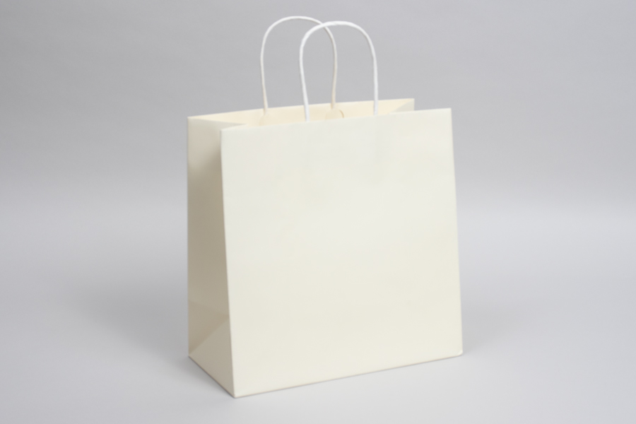 10 x 5 x 10 PEARL CREAM MIDTOWN TURN TOP PAPER SHOPPING BAG