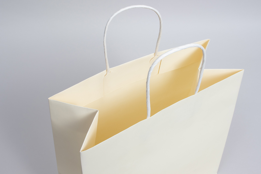 6 x 4 x 6 PEARL CREAM MIDTOWN TURN TOP PAPER SHOPPING BAG