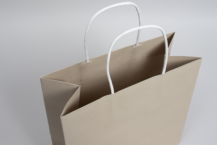 6 x 4 x 6 SAND MIDTOWN TURN TOP PAPER SHOPPING BAG