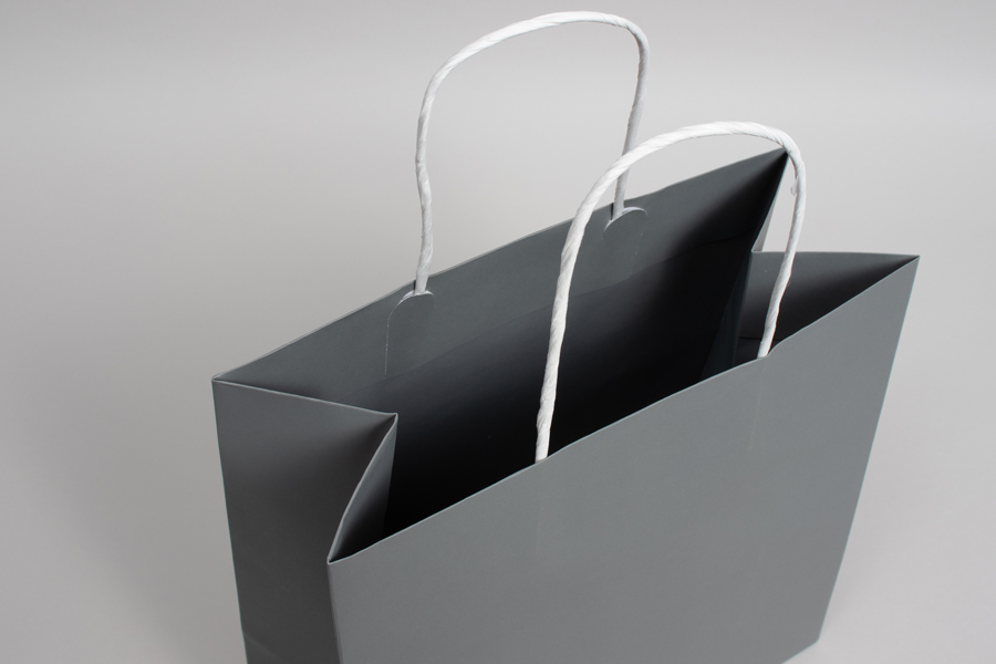 6 x 4 x 6 TARNISHED GREY MIDTOWN TURN TOP PAPER SHOPPING BAG