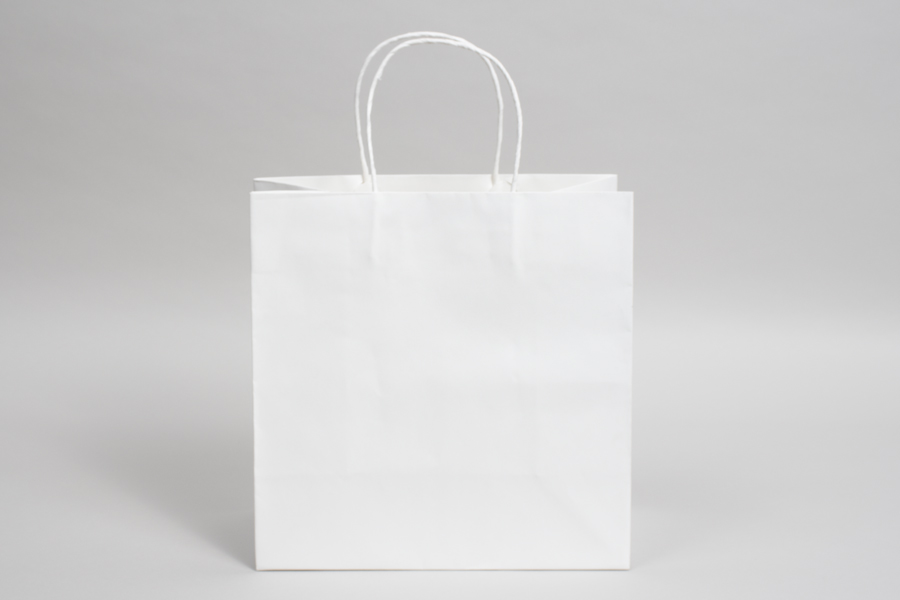 10 x 5 x 10 WHITE MIDTOWN TURN TOP PAPER SHOPPING BAG