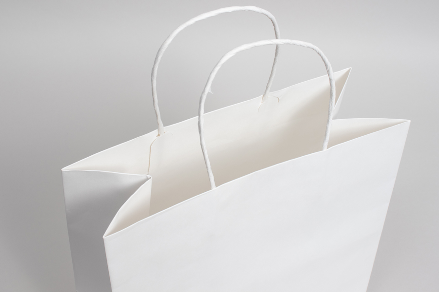 6 x 4 x 6 WHITE MIDTOWN TURN TOP PAPER SHOPPING BAG