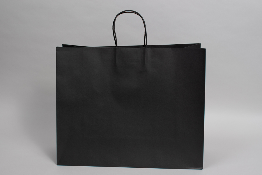 16 x 6 x 13 BLACK ONYX MIDTOWN TURN TOP PAPER SHOPPING BAG