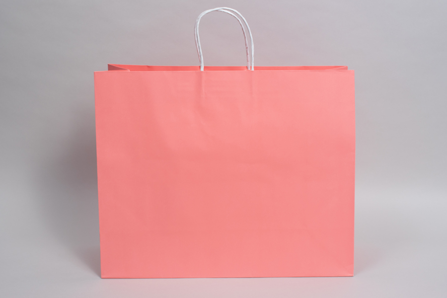 16 x 6 x 13 CORAL CHIFFON MIDTOWN TURN TOP PAPER SHOPPING BAG