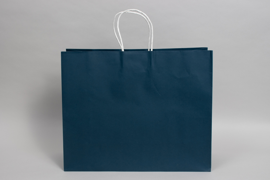 16 x 6 x 13 NAUTICAL BLUE MIDTOWN TURN TOP PAPER SHOPPING BAG