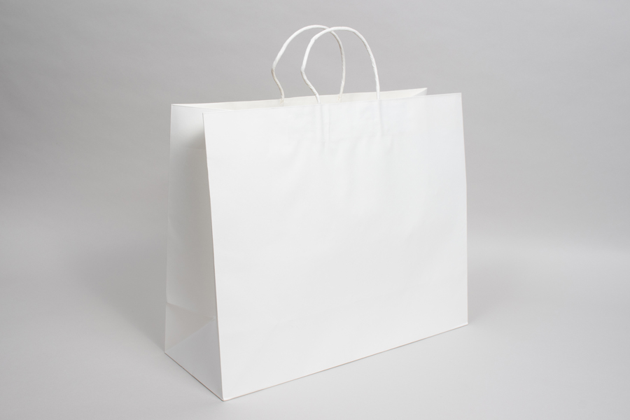 16 x 6 x 13 WHITE MIDTOWN TURN TOP PAPER SHOPPING BAG