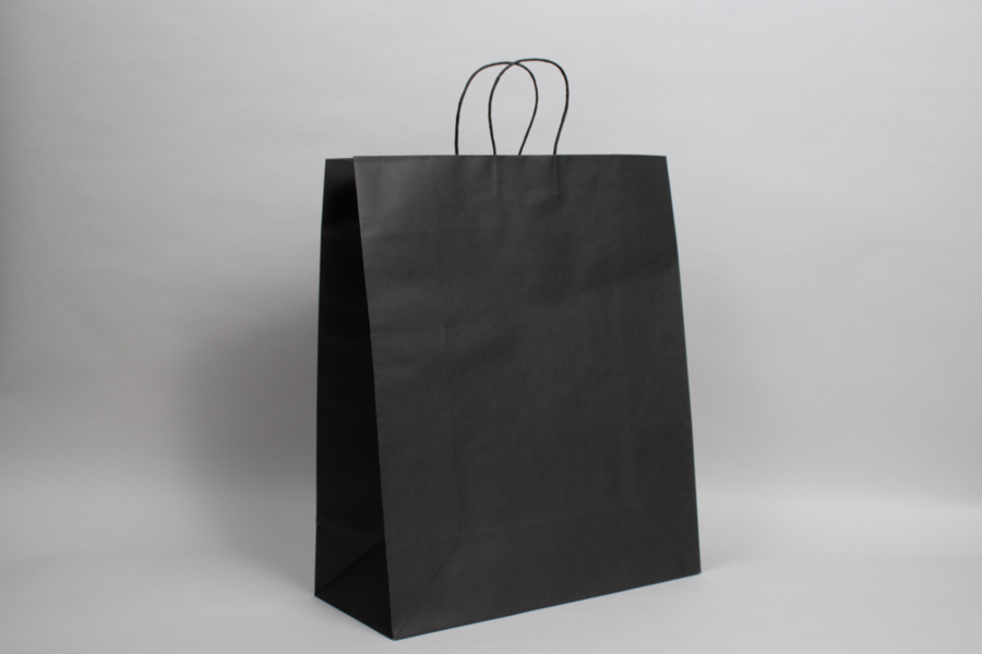 16 x 7 x 19 BLACK ONYX MIDTOWN TURN TOP PAPER SHOPPING BAG