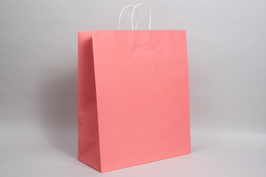 16 x 7 x 19 CORAL CHIFFON MIDTOWN TURN TOP PAPER SHOPPING BAG