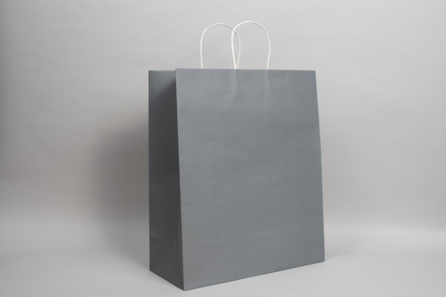 16 x 7 x 19 TARNISHED GREY MIDTOWN TURN TOP PAPER SHOPPING BAG