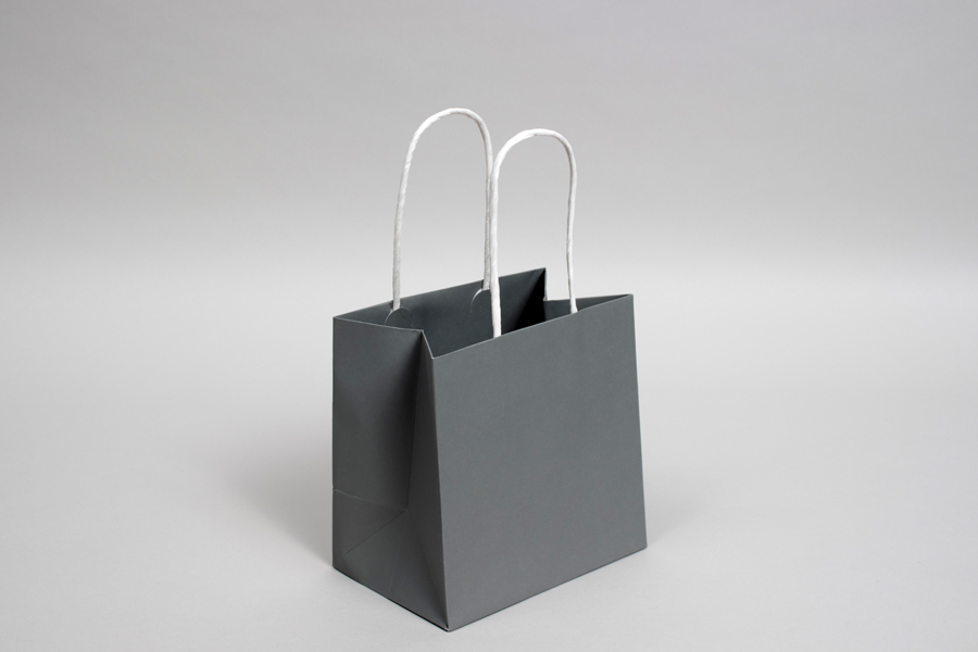 6 x 4 x 6 TARNISHED GREY MIDTOWN TURN TOP PAPER SHOPPING BAG