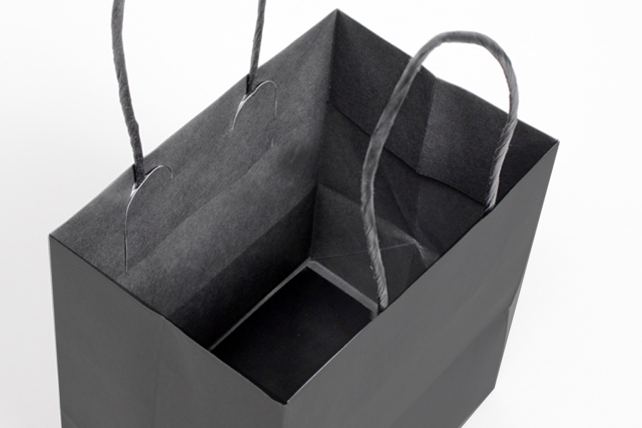 10 x 5 x 10 BLACK ONYX MIDTOWN TURN TOP PAPER SHOPPING BAG