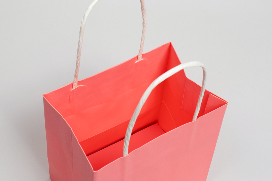 10 x 5 x 10 CORAL CHIFFON MIDTOWN TURN TOP PAPER SHOPPING BAG