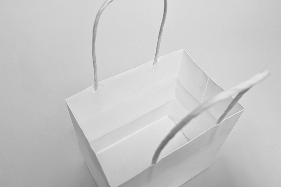 6 x 4 x 6 WHITE MIDTOWN TURN TOP PAPER SHOPPING BAG