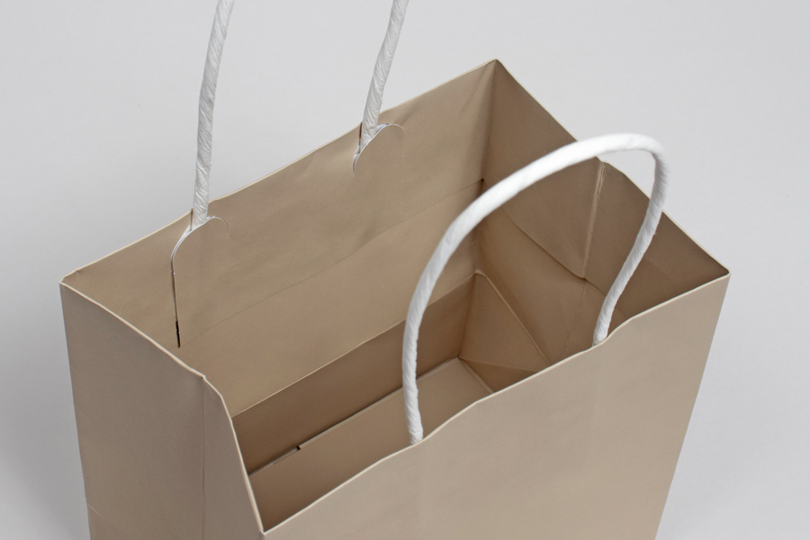 10 x 5 x 10 SAND MIDTOWN TURN TOP PAPER SHOPPING BAG