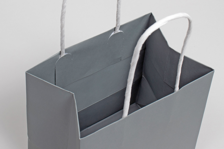 6 x 4 x 6 TARNISHED GREY MIDTOWN TURN TOP PAPER SHOPPING BAG