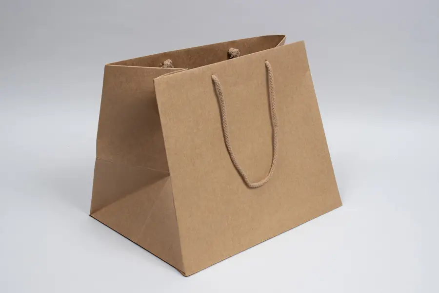 14.5X10.5X12 TAKEOUT BAG - NATURAL KRAFT EUROTOTE