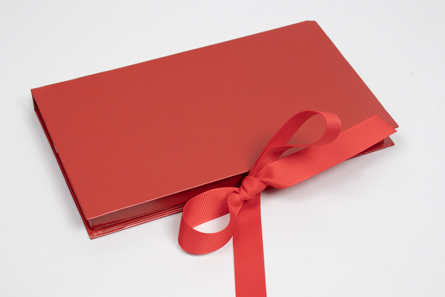 7-1/2 x 4-1/4 x 5/8 GLOSS RED PLATFORM GIFT CARD BOX