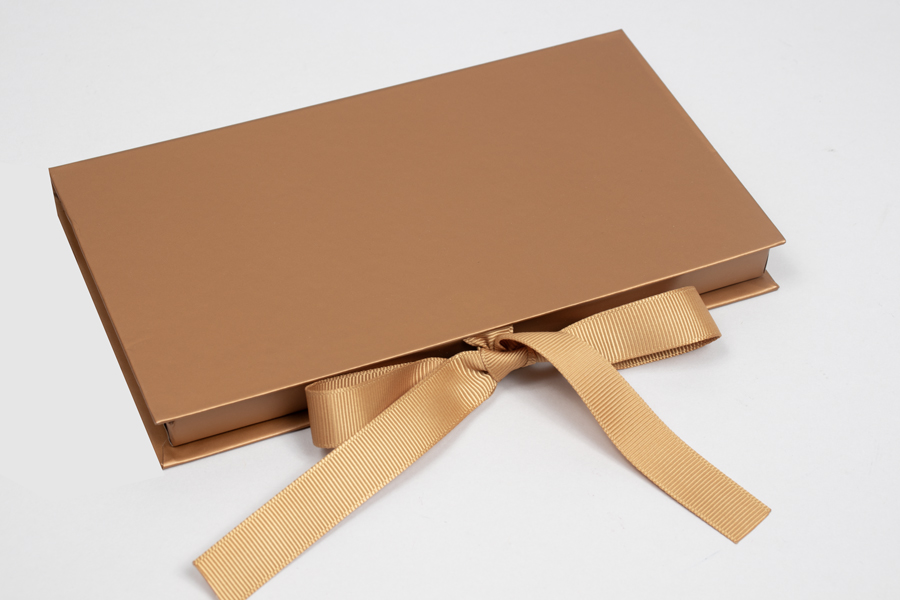 7-1/2 x 4-1/4 x 5/8 MATTE COPPER PLATFORM GIFT CARD BOX