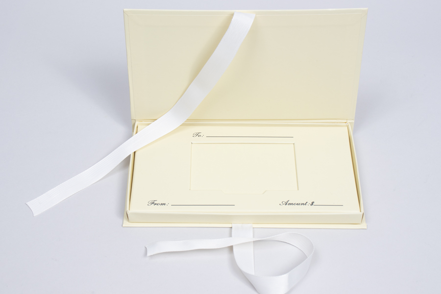 7-1/2 x 4-1/4 x 5/8 MATTE CREAM PLATFORM GIFT CARD BOX