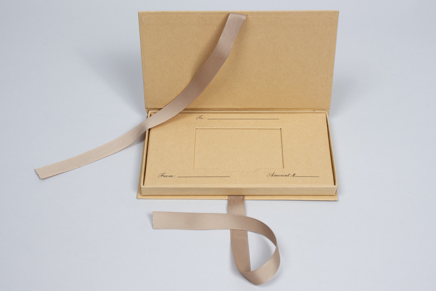 7-1/2 x 4-1/4 x 5/8 NATURAL KRAFT PLATFORM GIFT CARD BOX