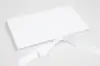 7-1/4 X 4-1/4 X 5/8 MATTE WHITE/WHITE PLATFORM RIBBON GIFT CARD BOX