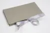 7-1/4 X 4-1/4 X 5/8 MATTE BRONZE PLATINUM PLATFORM RIBBON GIFT CARD BOX