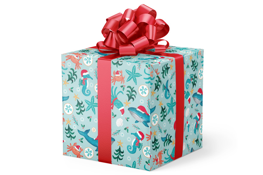 24-in x 417-ft Christmas Under the Sea Gift Wrap (GW-9507)