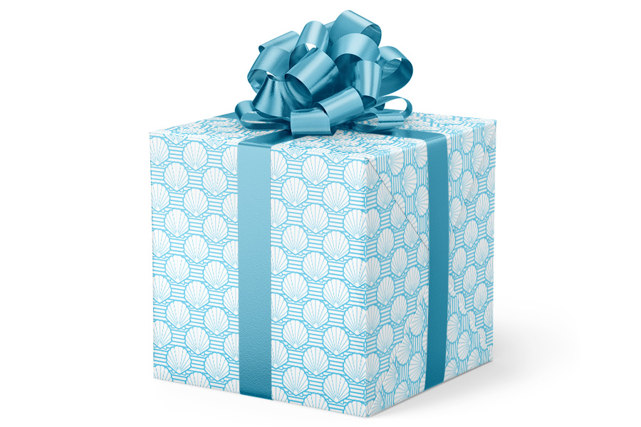 24-in x 417-ft Blue Seashells Gift Wrap (GW-9523)