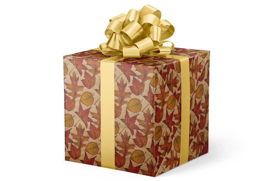 24-in x 417-ft Leaves on Kraft Gift Wrap (GW-9530)