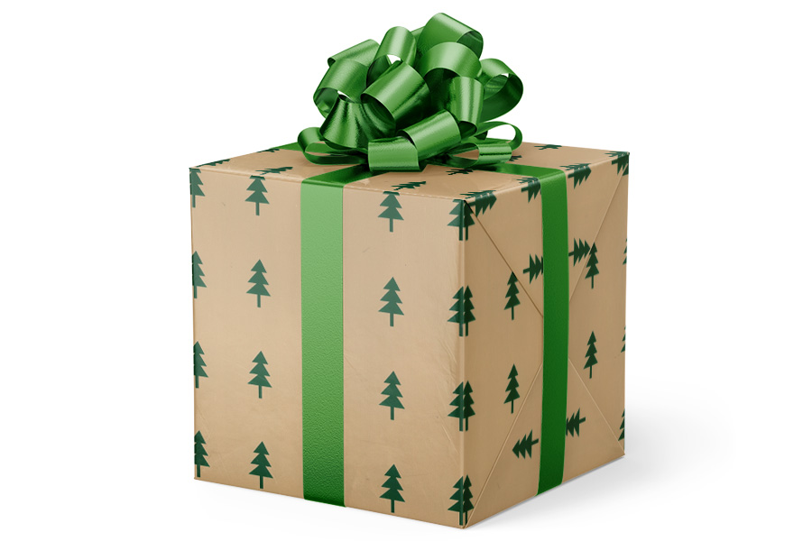 24-in x 417-ft Green Mini Trees Budget-Friendly Wrapping Paper (VAL-5015)