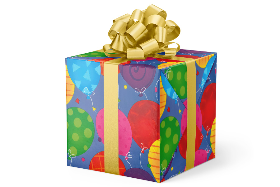 24-in x 417-ft Geometric Balloons Budget-Friendly Wrapping Paper (VAL-502)